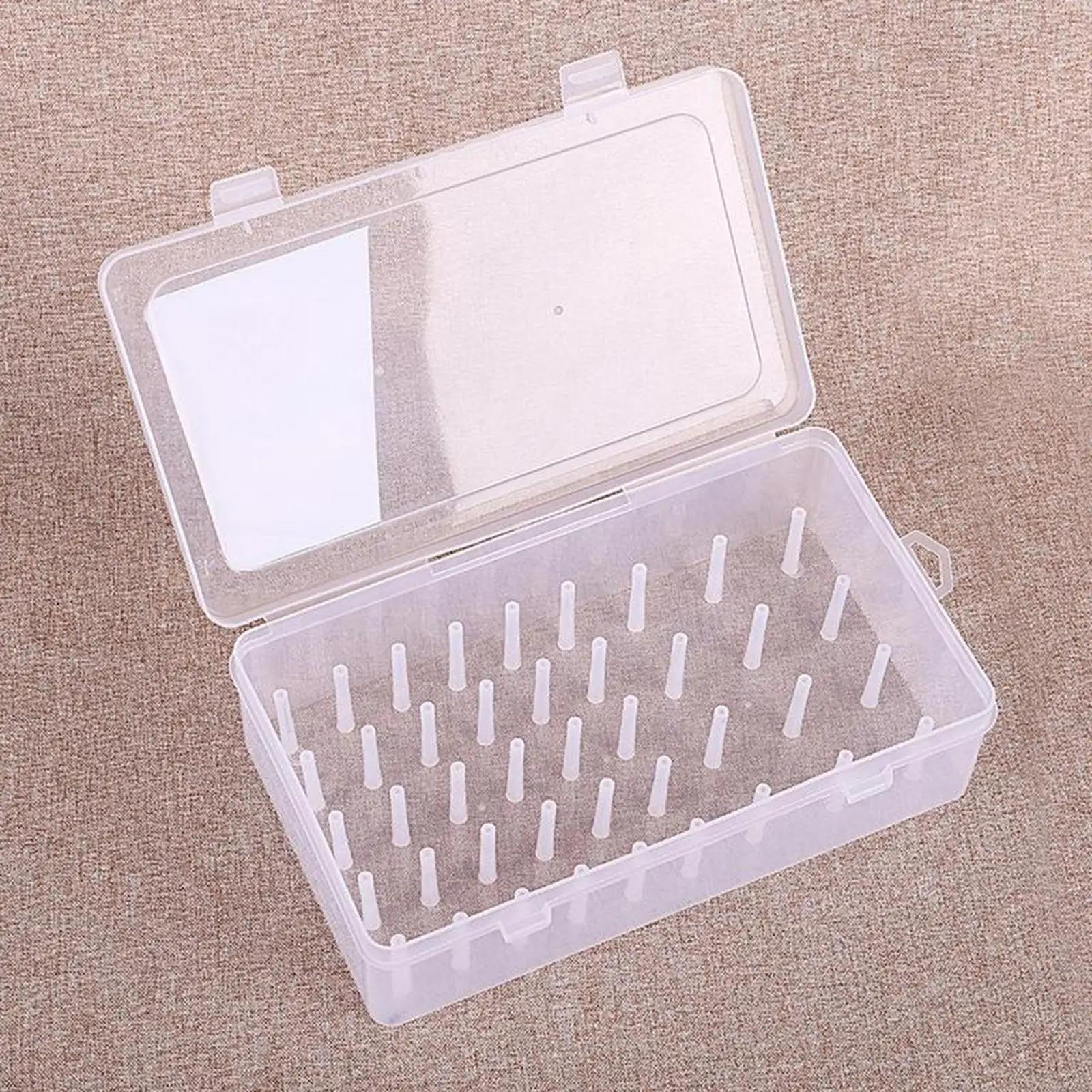 Plastic Bobbins Storage Box Embroidery Sewing Craft Thread Spools Container Empty Case Holder